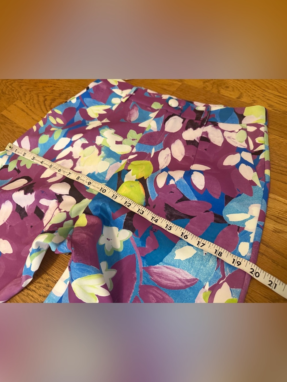 NWT Purple Floral Two-Piece Pantsuit with Blue & Green Accents size M - Picture 14 of 16